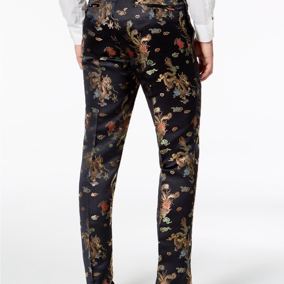 Orange Men's Midnight Dragon Slim-Fit Jacquard Suit Pants - Picture 3 of 3